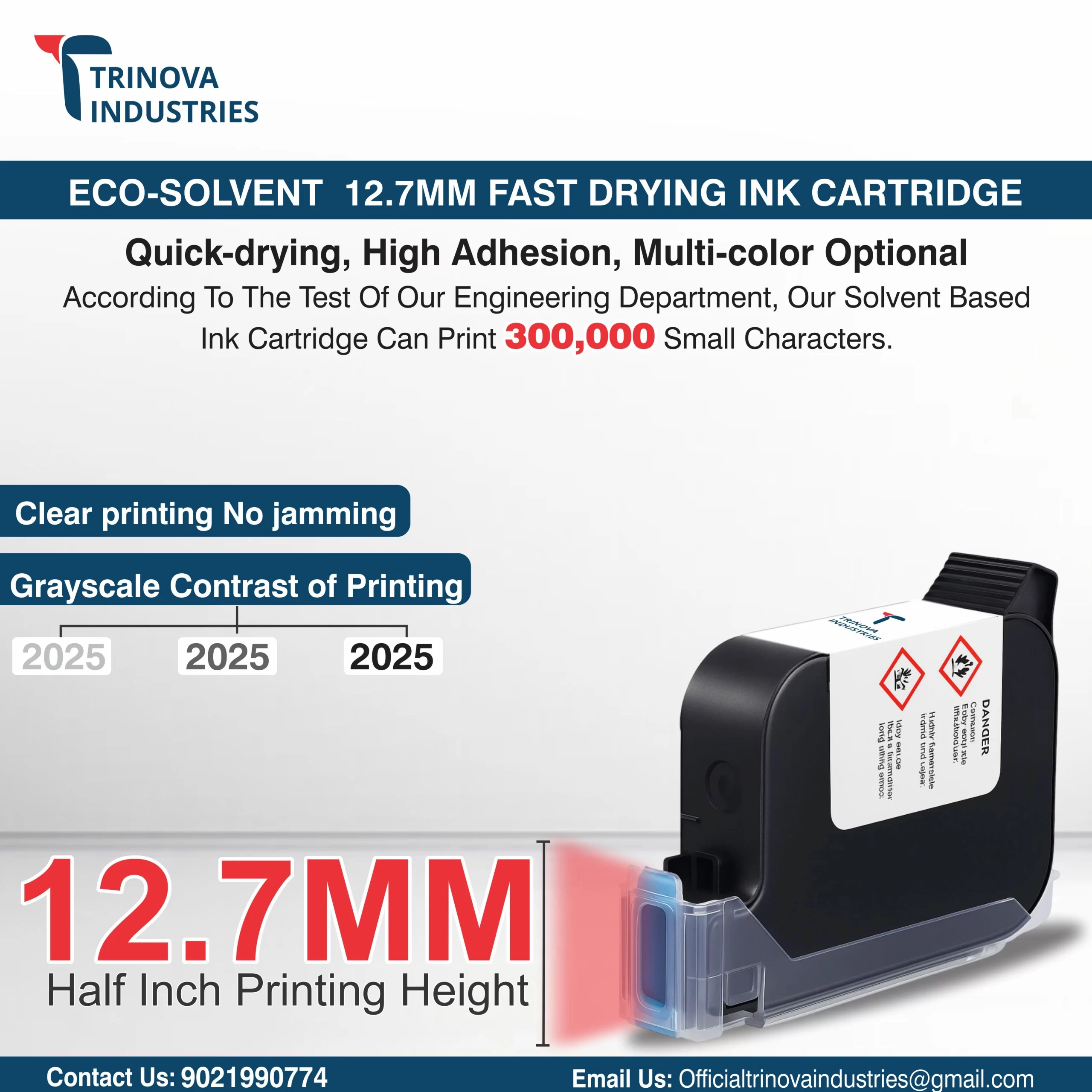 12.7mm Pharma Color Solvent Based Cartridge - Image 2