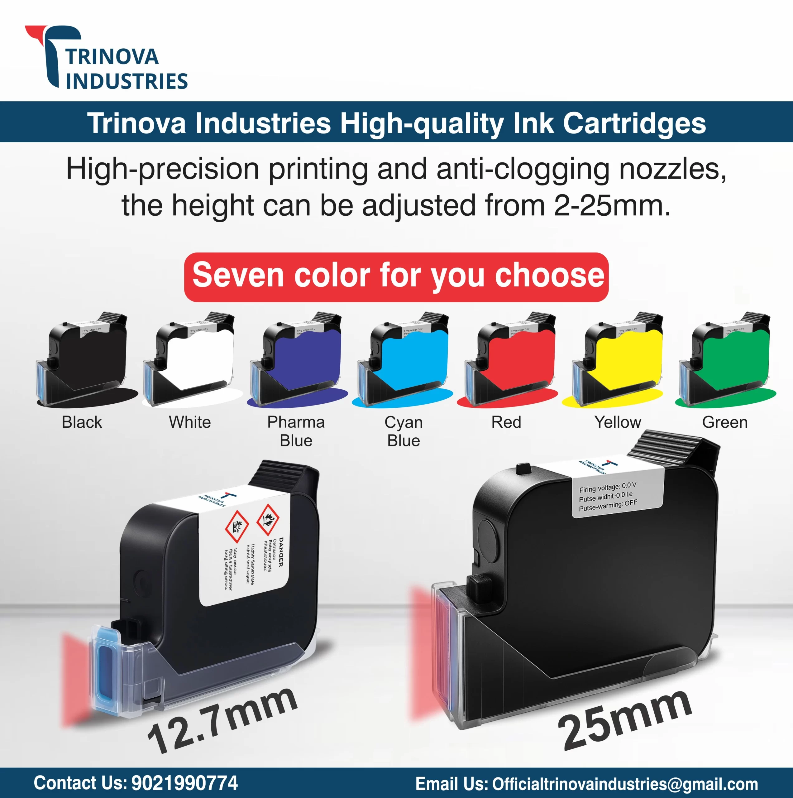 12.7mm Pharma Color Solvent Based Cartridge - Image 4