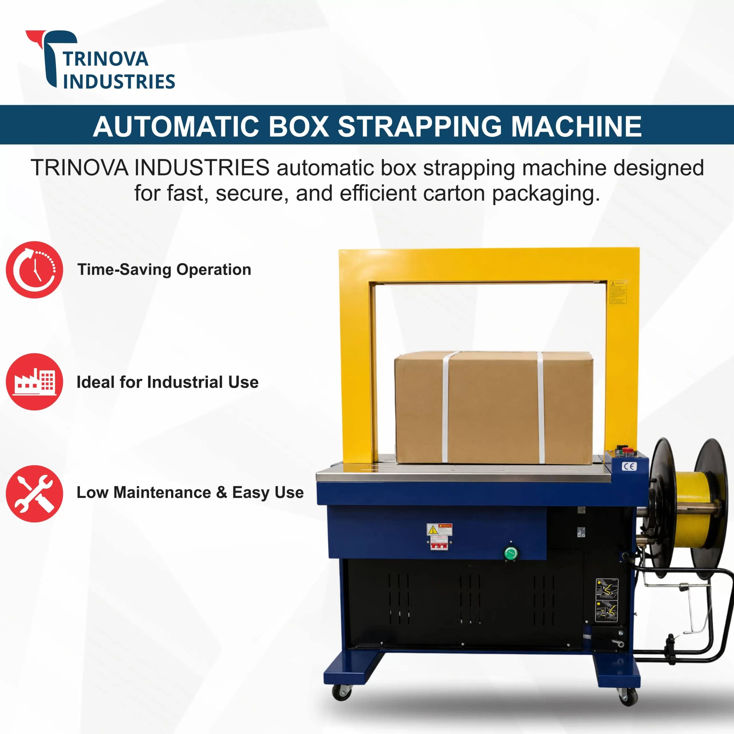 Automatic Box Strapping Machine for Carton Packaging - Image 2